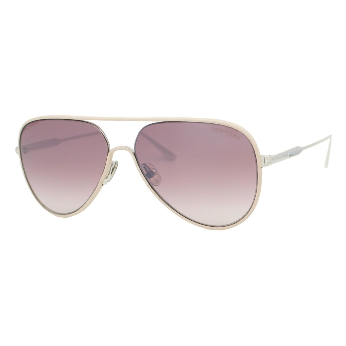 Tom Ford Jessie-02 1016 18Z Silver Ivory Leather Wome`n Sunglasses 60-14-145