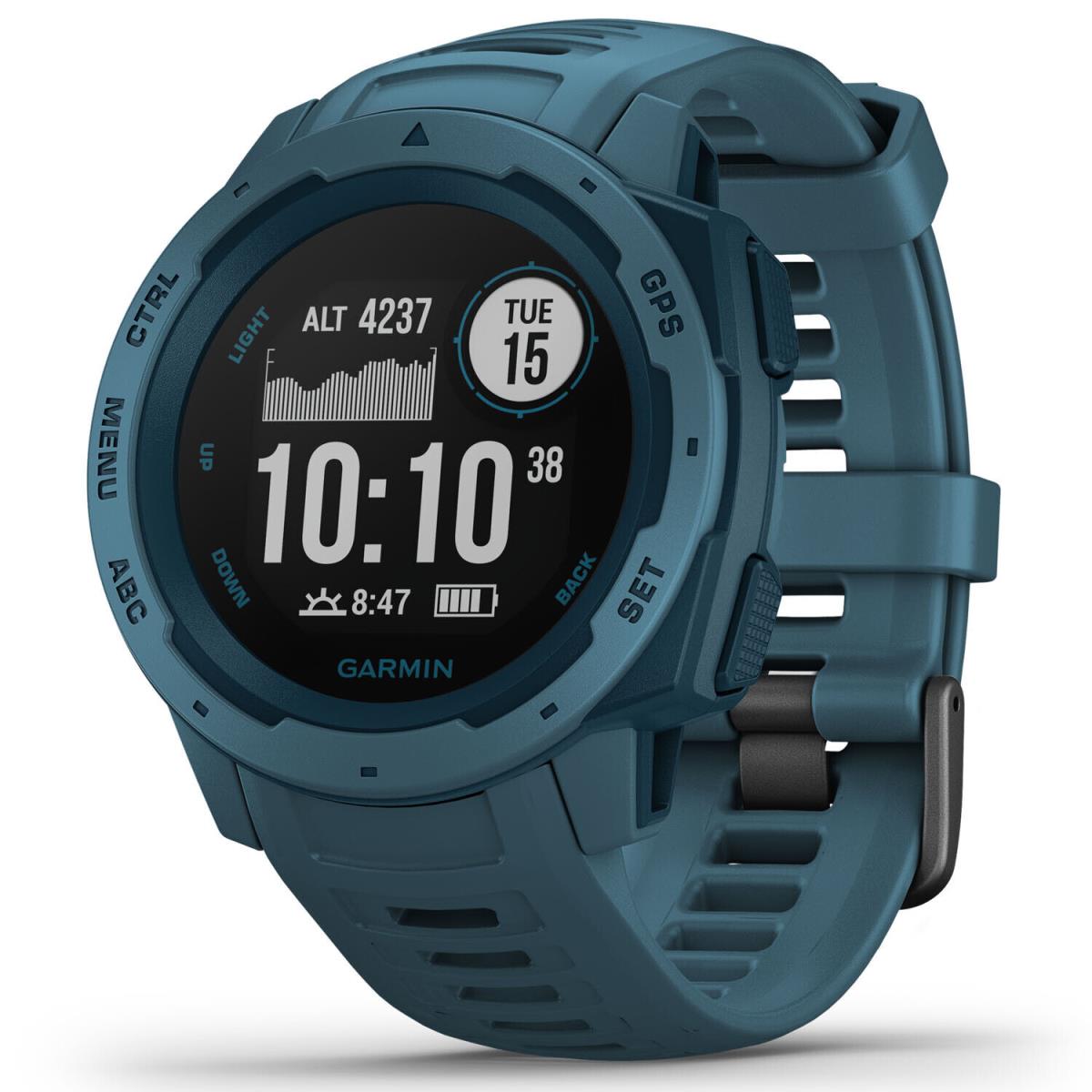 Garmin Watch Instinct Gps Fitness Heart Steps Watch Lakeside Blue 22863 - Blue
