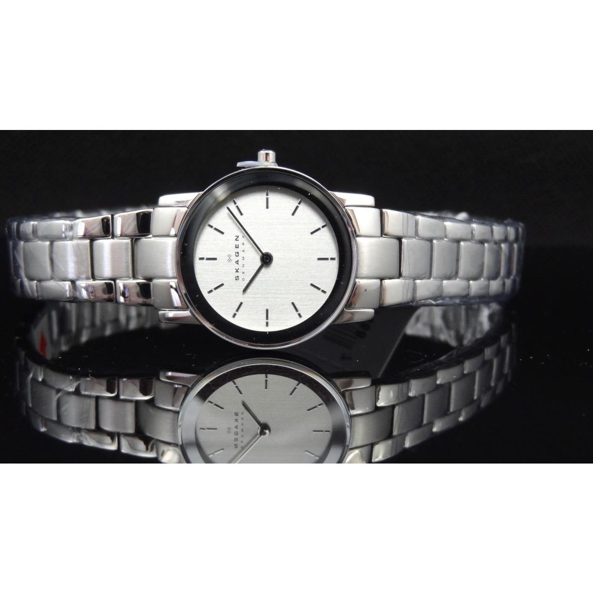 Skagen Denmark PRSK39SS Stainless Silver Tone Mirror Dial Women`s Watch