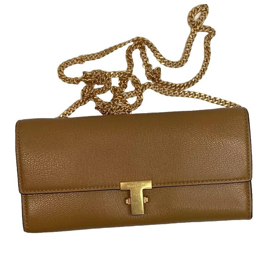 Tory Burch Juliette Mixed-material Chain Wallet Crossbody Bag Color Brown