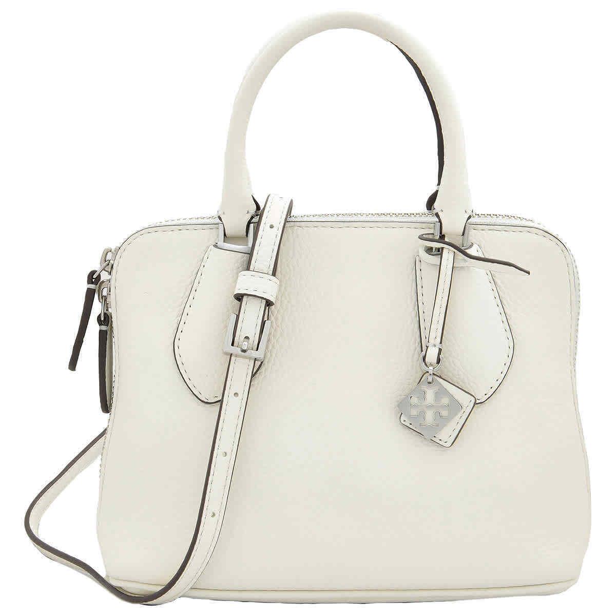 Tory Burch White Pebbled Leather Mini Swing Satchel 155619-100