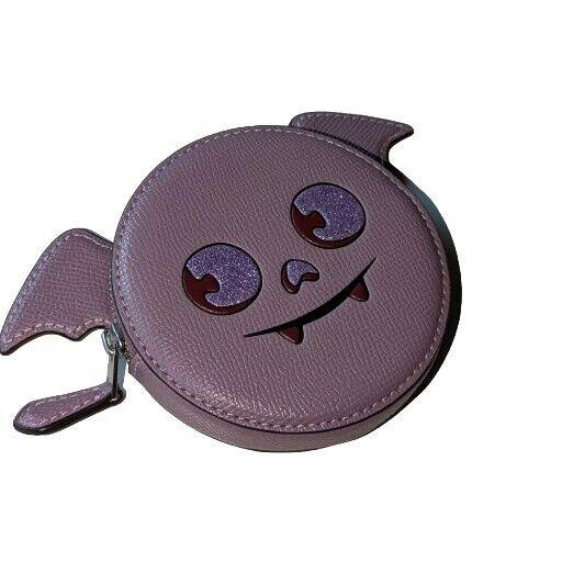 Coach Bat Halloween Coin Case Change Purse CW465 Jasmine Leather Wallet