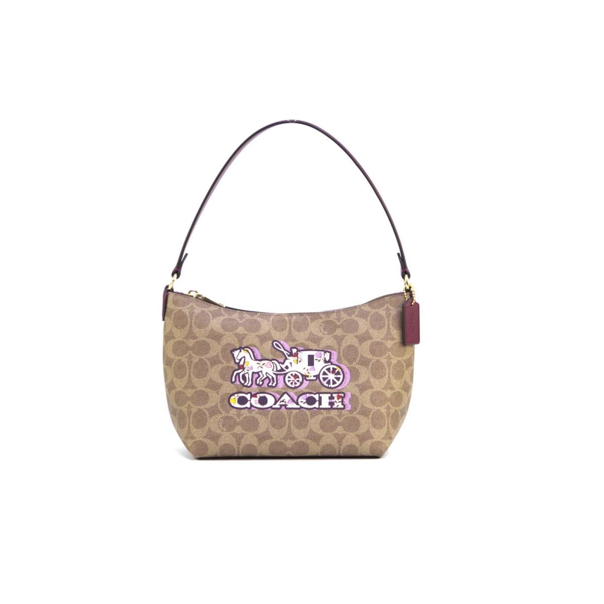 Coach Zip Top Shoulder Bag In Signature Canvas with Horse and Carriage Print