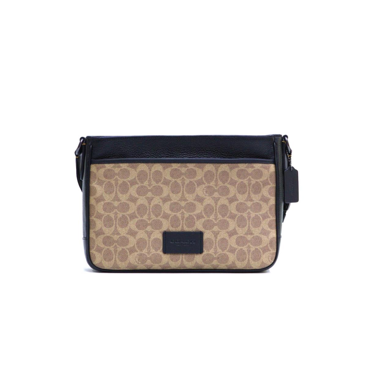 Coach District Crossbody Bag In Signature Canvas - Tan/black