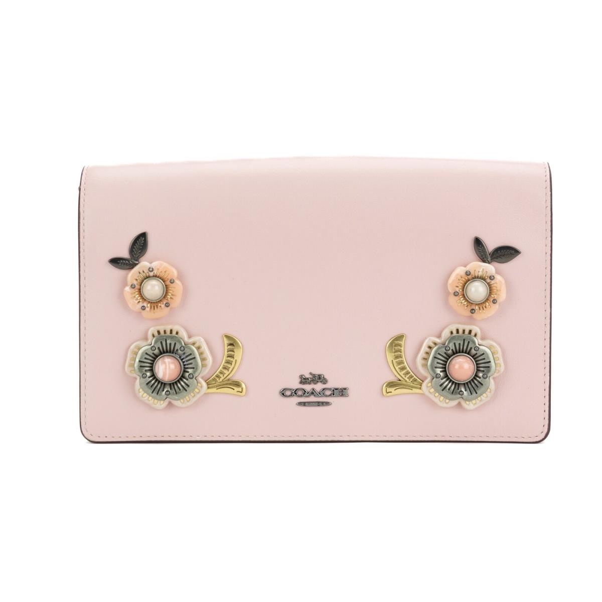 Coach Hayden Foldover Crossbody Clutch with Tea Rose Stones - Pink