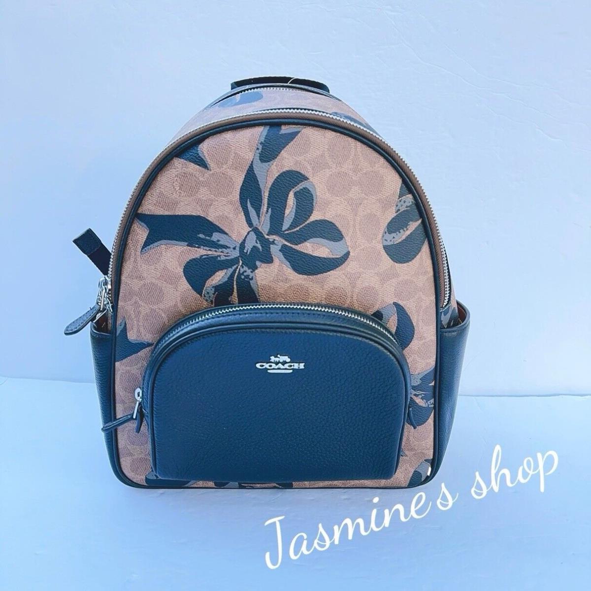 Coach Court Backpack In Signature Canvas with Bow Print CZ768