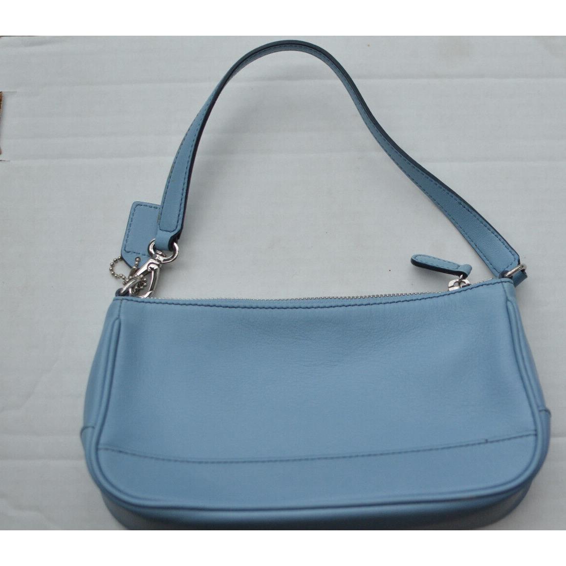 Vintage Coach Hamptons Blue Leather Demi Handbag Shoulder Bag Clutch 7785