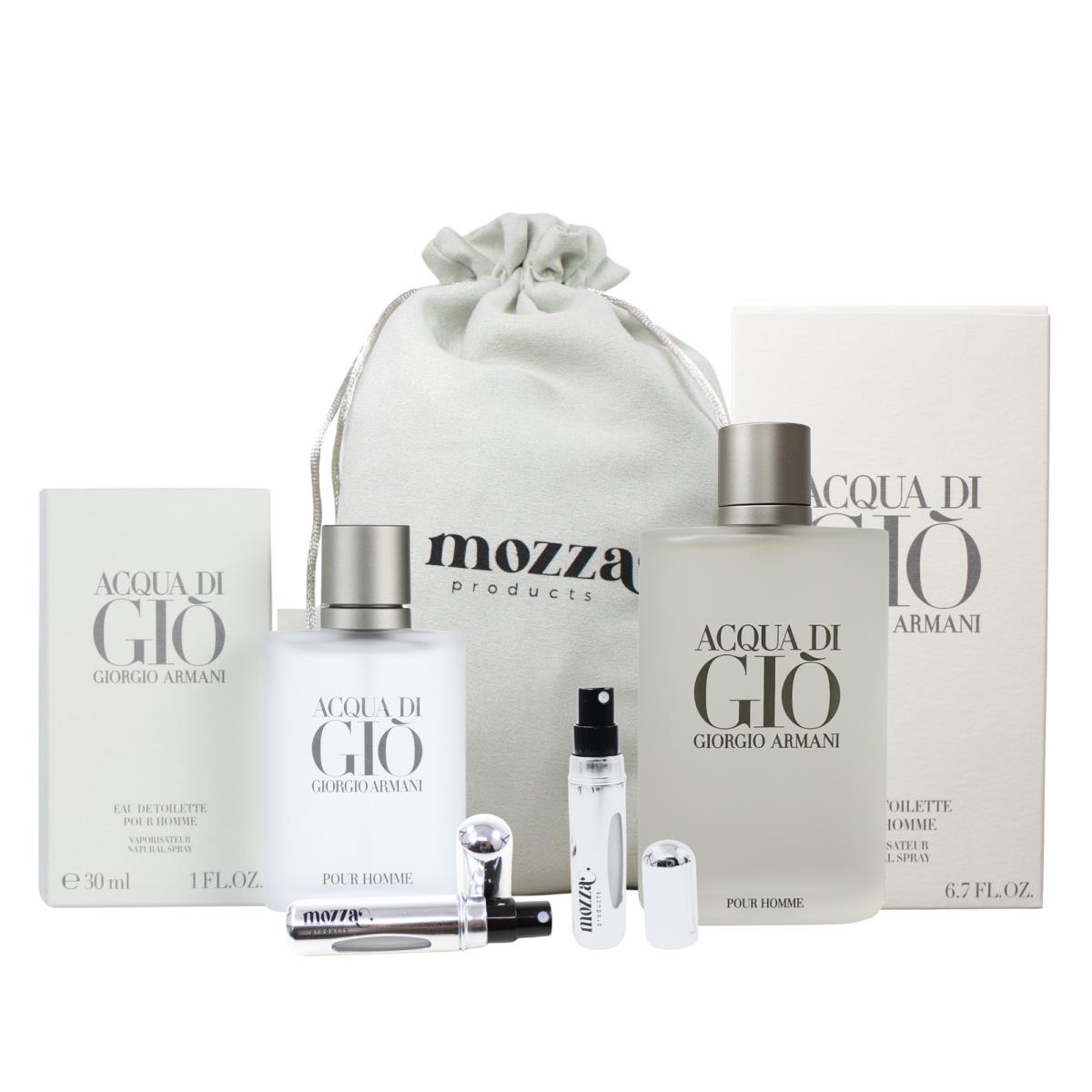 Acqua Gio 6.7 Oz Acqua Gio 1.0 Oz Edt For Men with Mozza Bundle by Giorgio Armani
