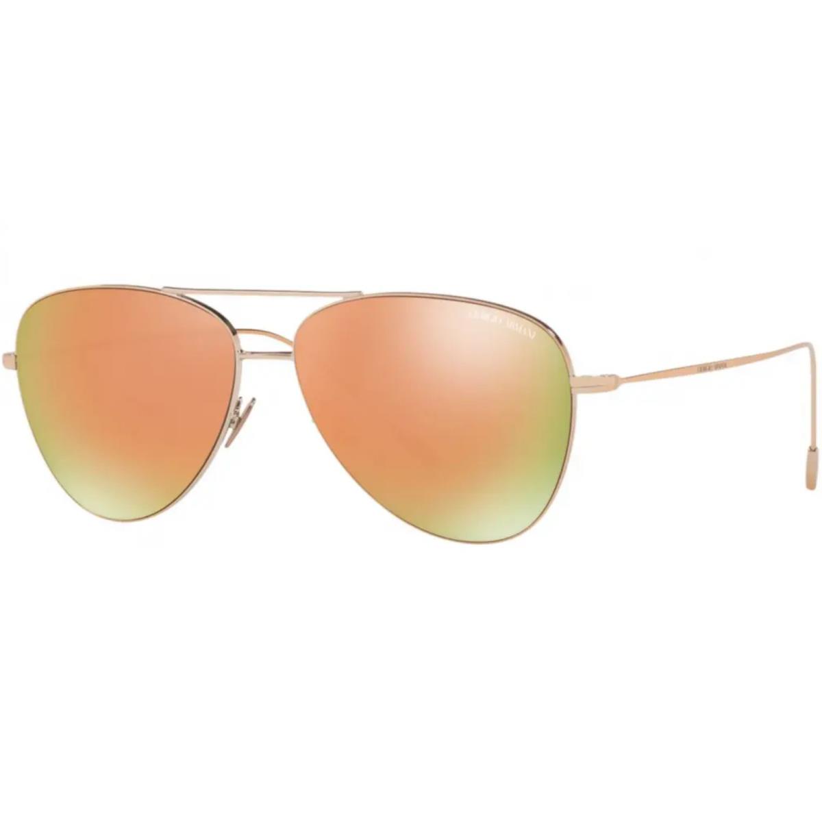 Giorgio Armani AR6049 3013/7J 58mm Gold Mirror Aviator Sunglasses Italy
