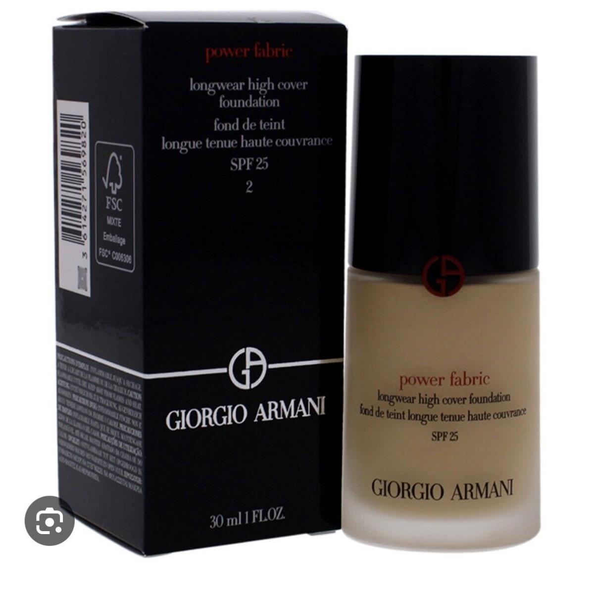 Giorgio Armani Power Fabric Longwear Foundation 1oz/30ml 2