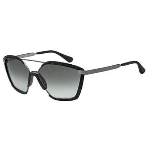 Jimmy Choo Leon/s 08079O Black Snake 61mm Sunglasses DA