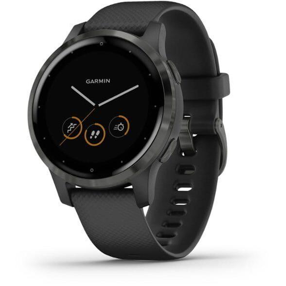 Garmin Vívoactive 4S v Voactive 4S Slate Stainless Steel Bezel with Black Case