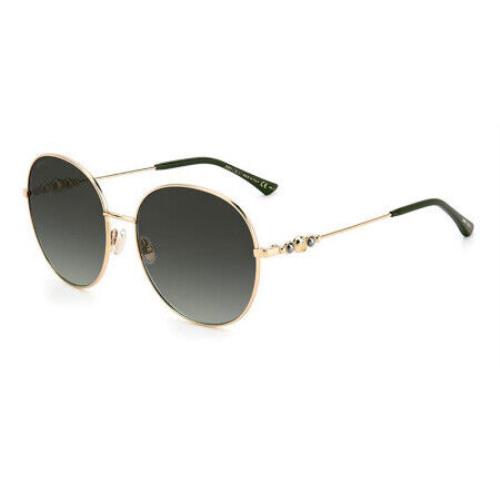 Jimmy Choo Birdie/s 0PEF IB Gold Green/grey To Green Gradient 60mm Sunglasses DA