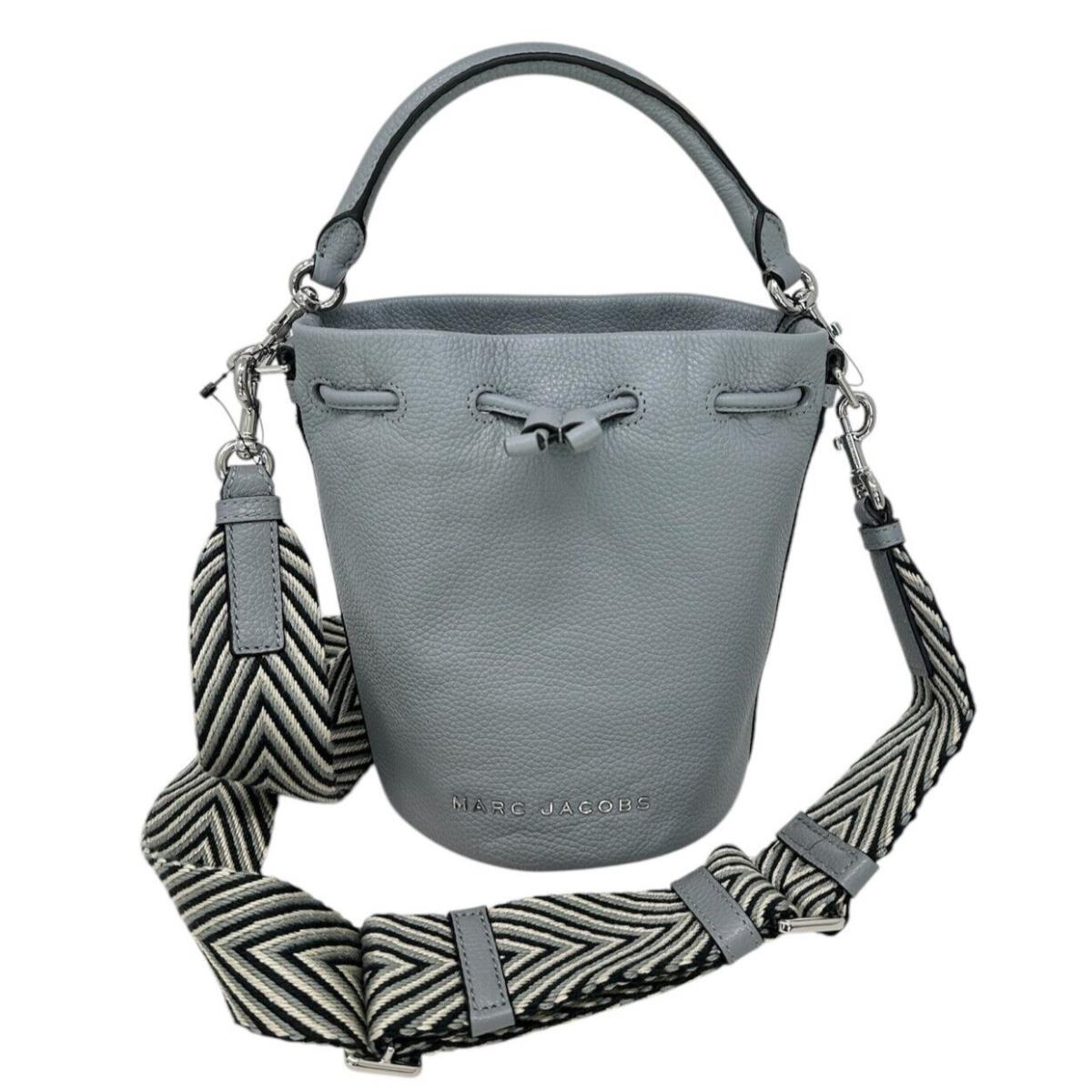 Marc Jacobs Pebble Leather Bucket Bag Crossbody Rock Grey