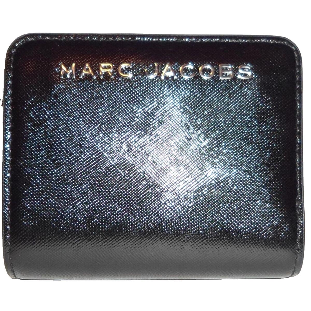Marc Jacobs Black Saffiano Leather Bifold Zip Small Wallet
