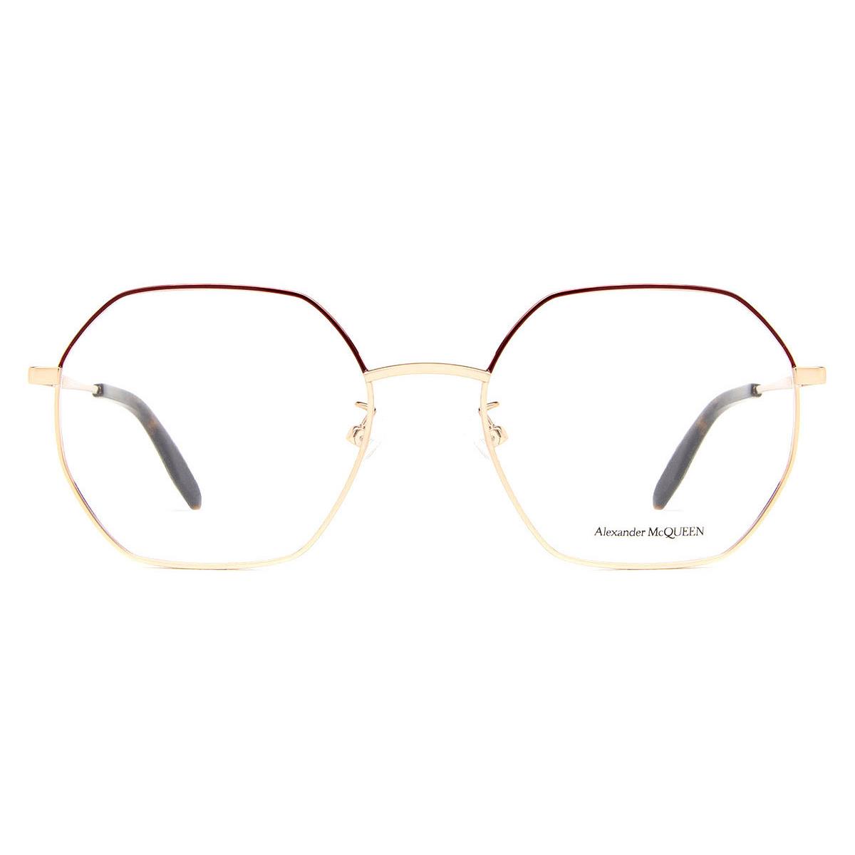 Alexander Mcqueen AM0338O Eyeglasses Unisex Gold Geometric 54