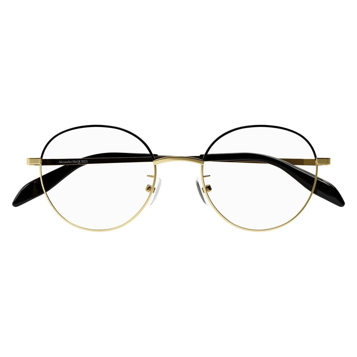 Alexander Mcqueen AM0369O Eyeglasses Unisex Gold Round 53mm by Alexander McQueen