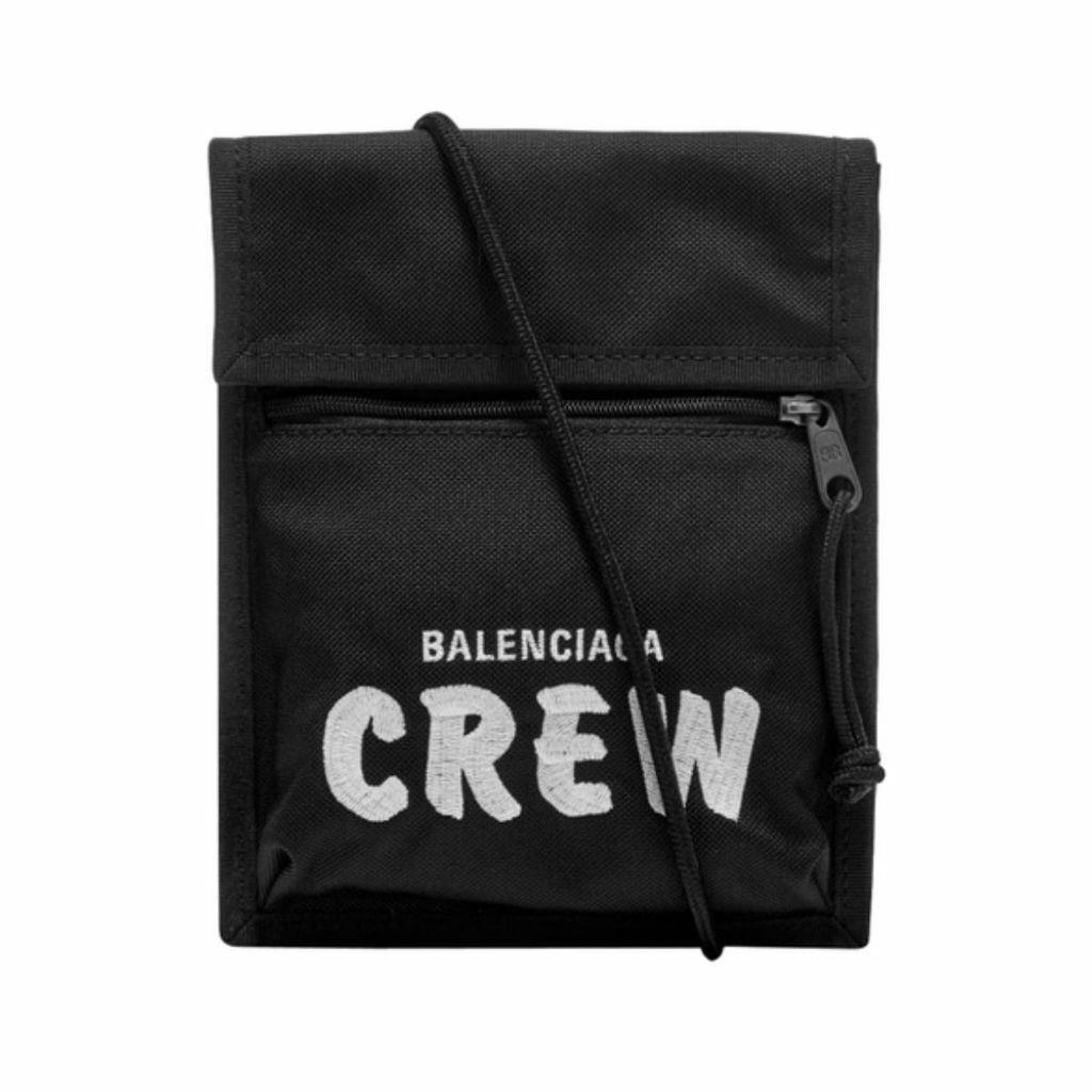 Balenciaga Explorer Pouch Crew Embroidery Crossbody Bag