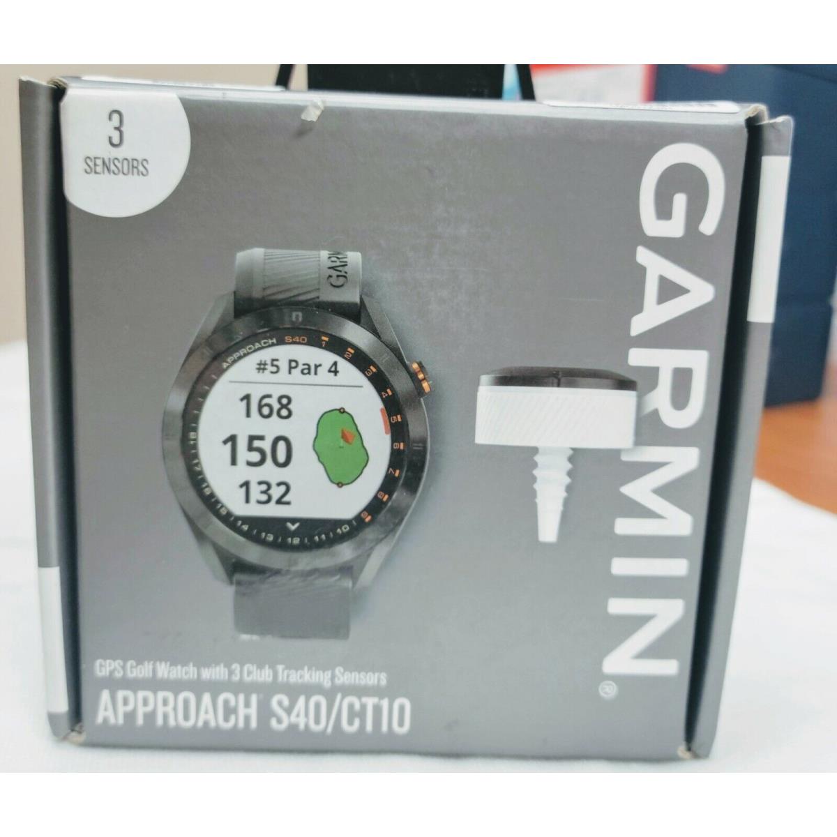 Garmin Approach S40/CT10 Golf Watch with Black Band Bundle 010-02140-03
