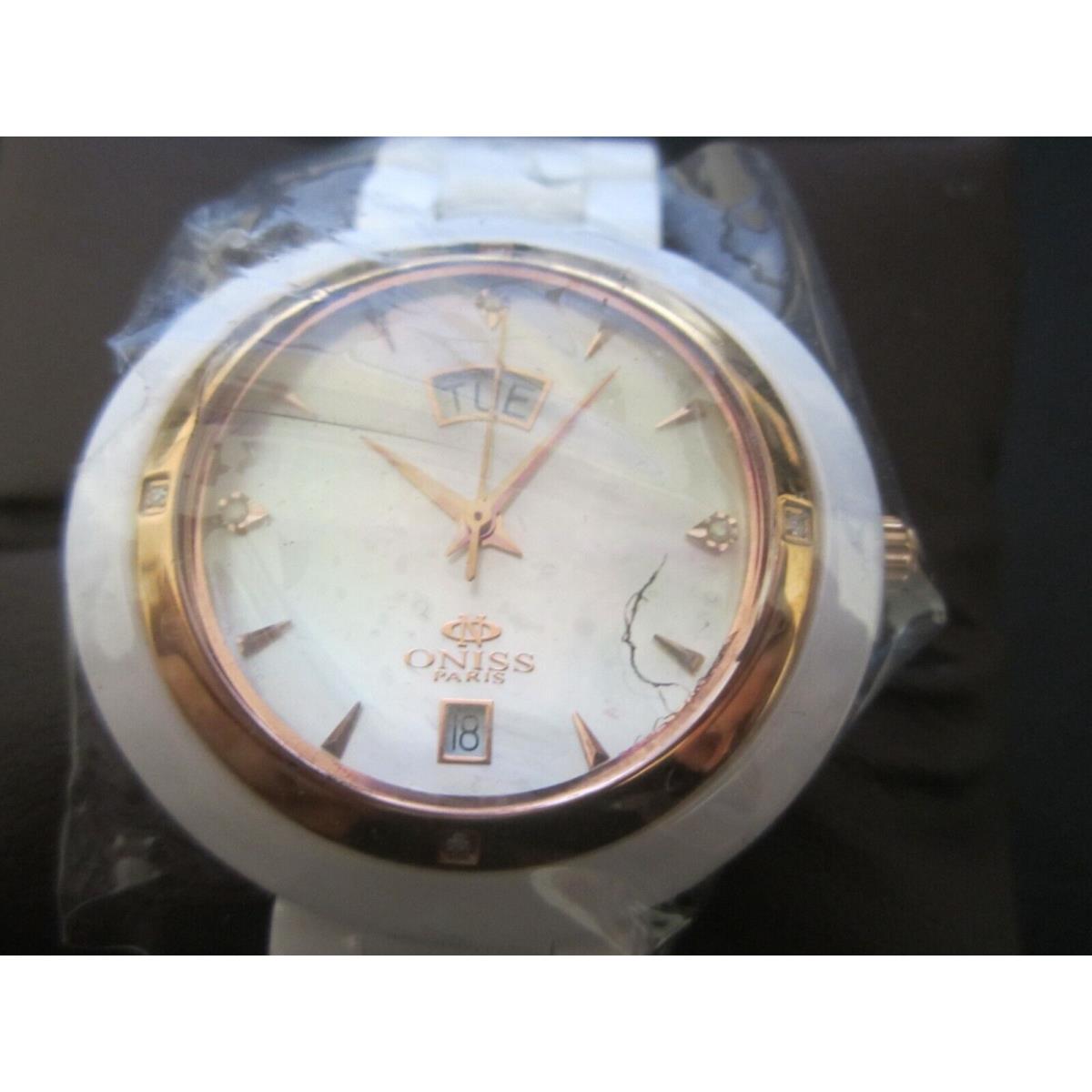 Lady`s Watch Quartz All Ceramic Mop Dial Sapphire ON609-LRG by Oniss