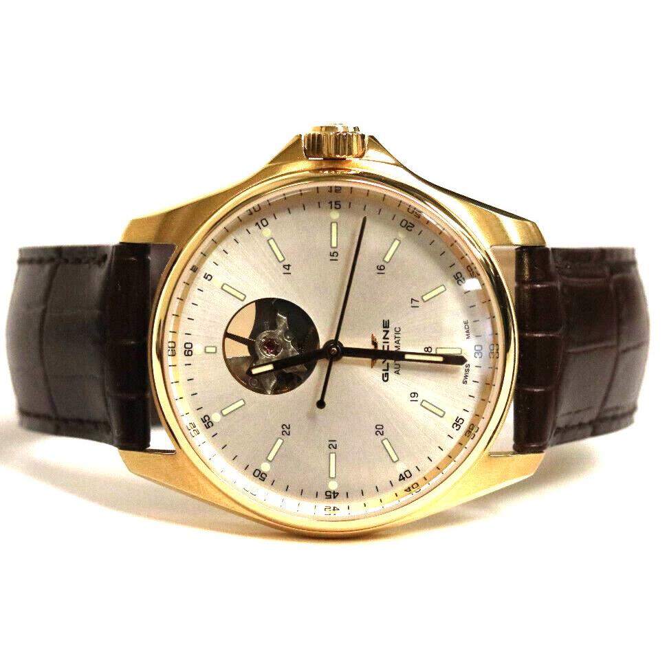 Glycine Combat Classic Men`s Automatic Dress Watch Gold and Brown GL0121