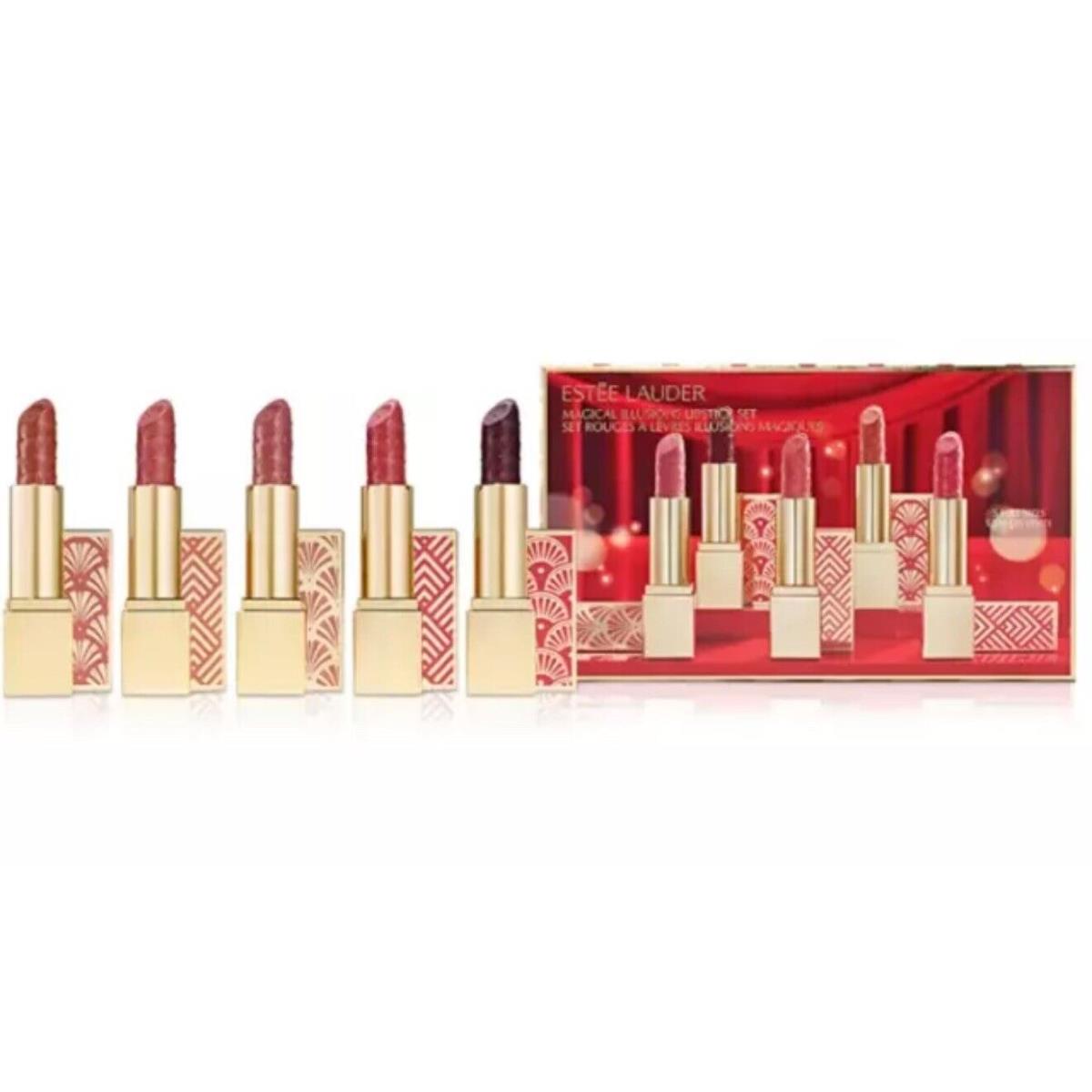 Estee Lauder Magical Illusions Holiday Lipstick Set - 5 Full Size - Limited Ed