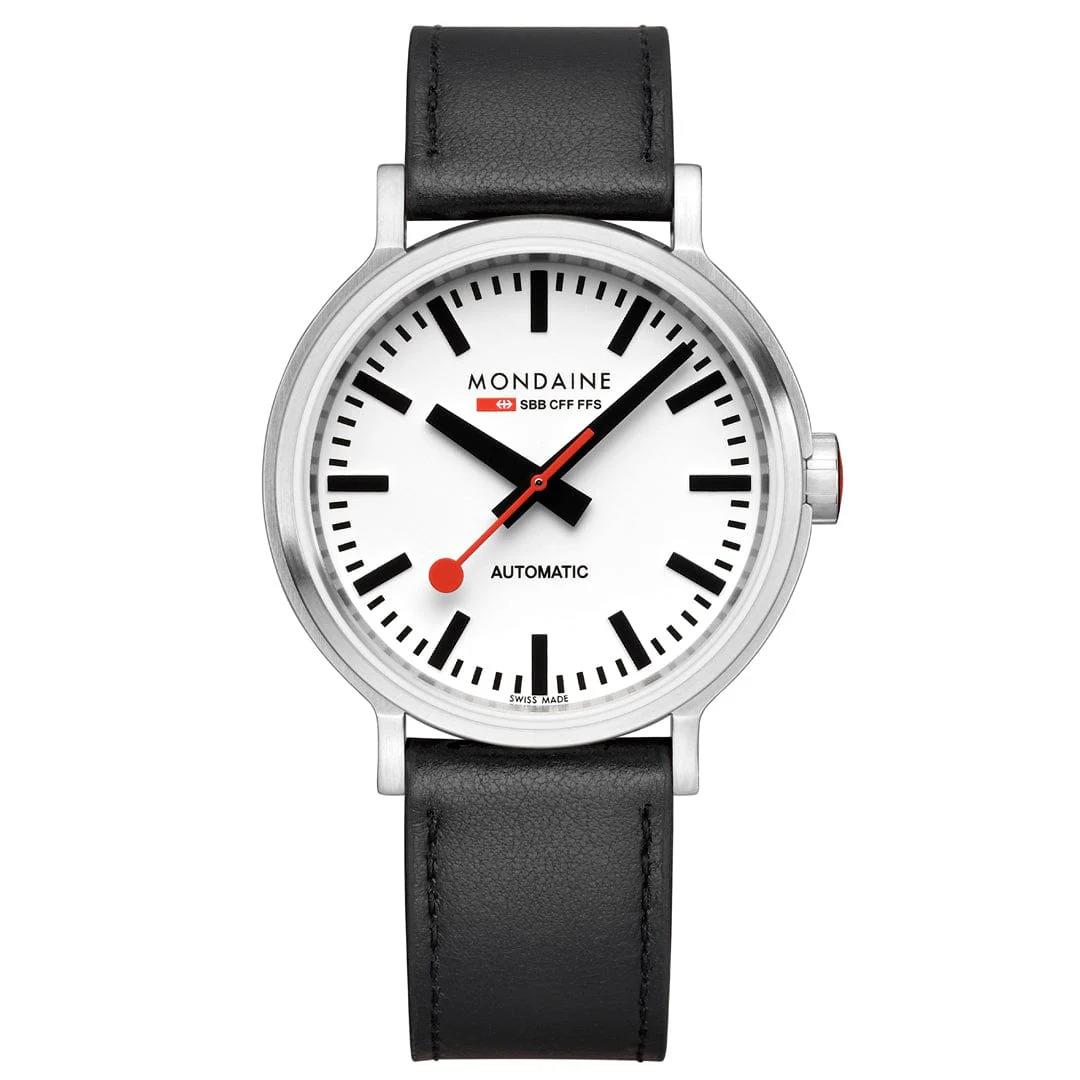 Mondaine MST.4161B.LBV 41 MM Automatic Black Leather Men`s Watch
