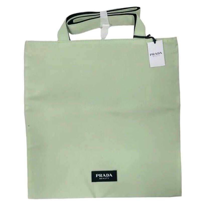 Prada Beauty Shoulder Tote Bag Light Green Recycled Material