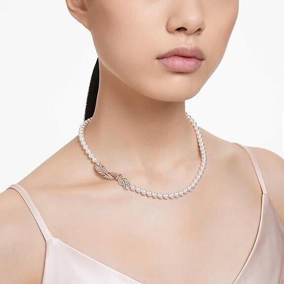 Swarovski Nice Feather Crystal Pearl Necklace 5669221