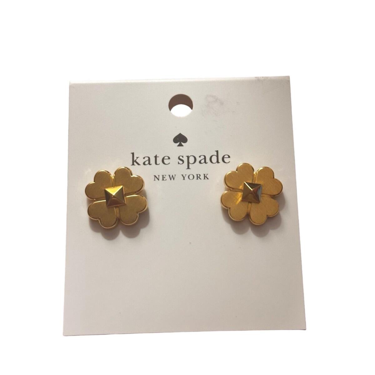 Kale Spade Spades Stud Earrings- 4 Spades with Stud -gold Color Post Back