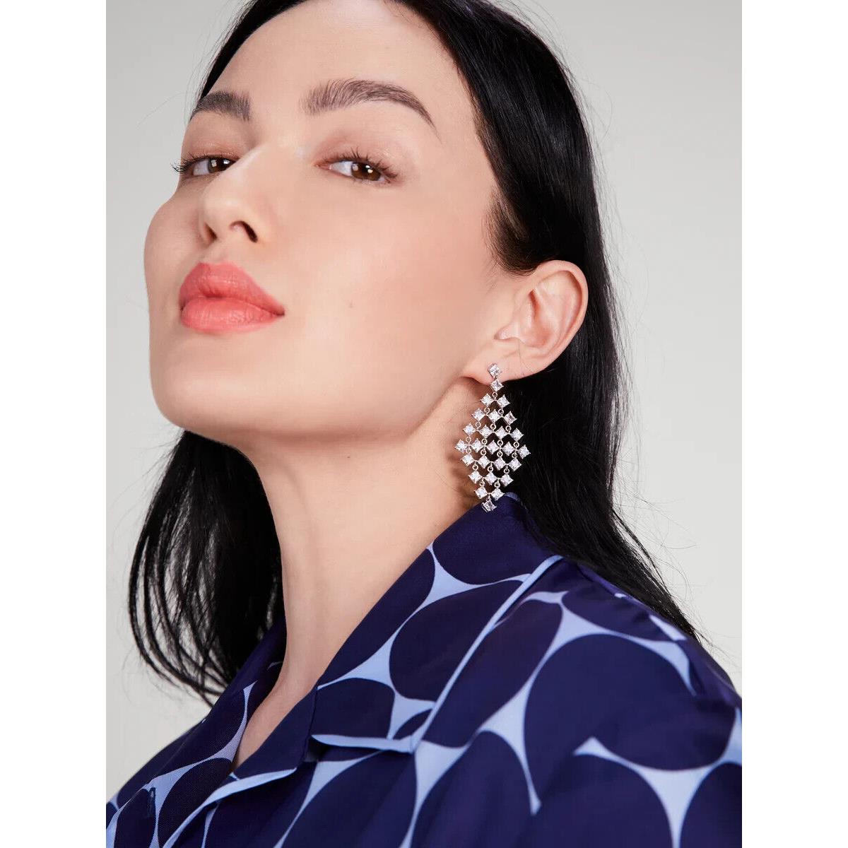 Kate Spade New York Magic Moment Statement Chandelier Silver CZ Earrings