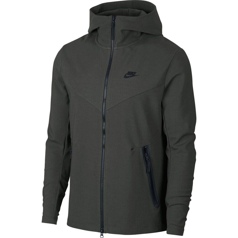 Nike Sportswear Tech Men`s Full Zip Men`s Hoodie Olive Green AA3784-001 - Olive Green