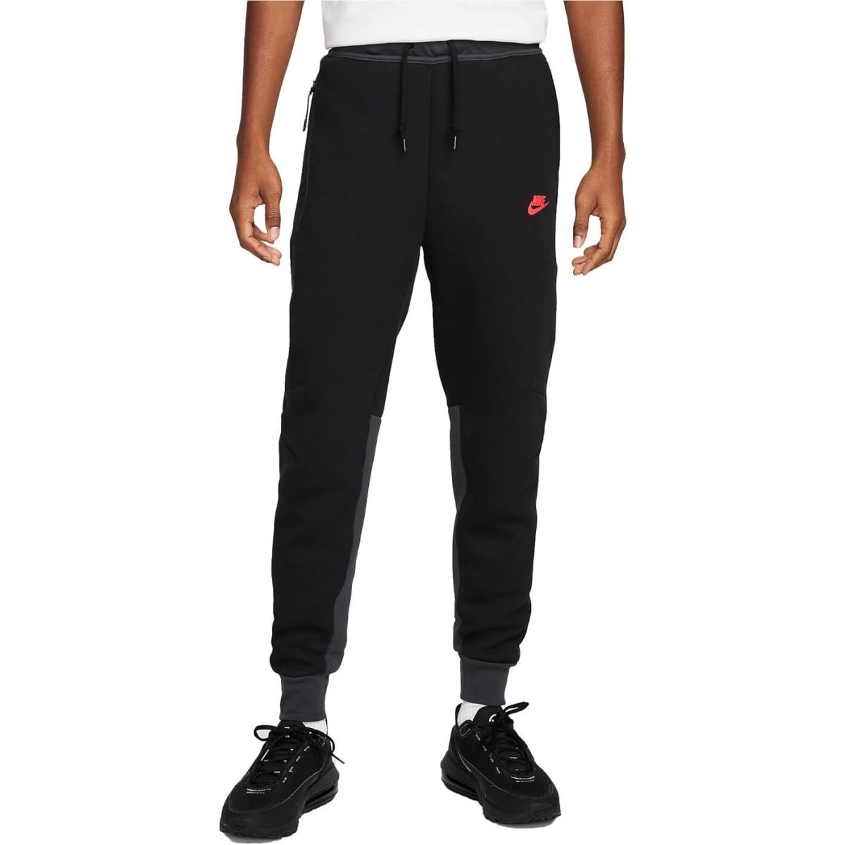 Men`s Nike Sportswear Tech Fleece Black/dark Smoke Grey/light Crimson FB8002