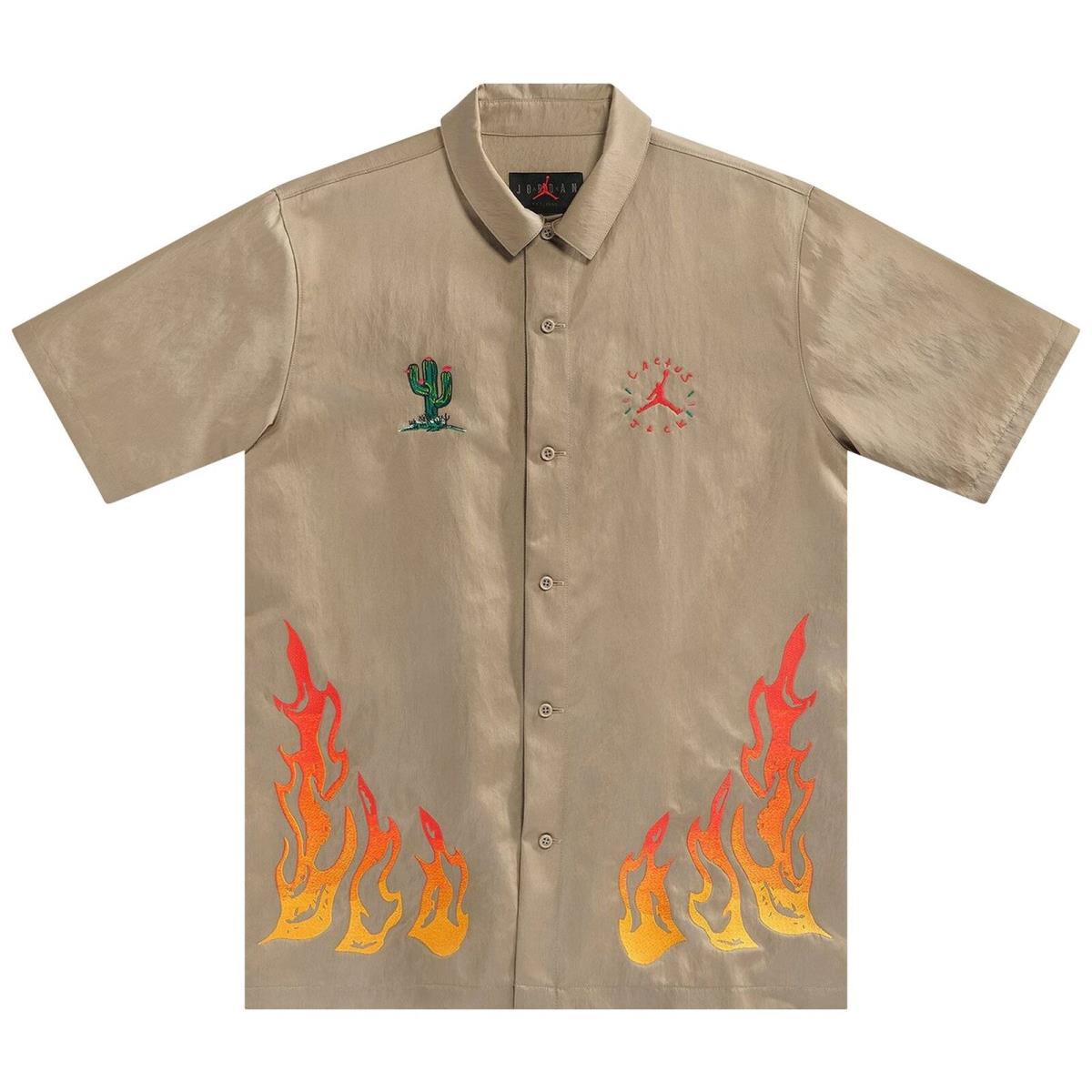 CW3128-247 Mens Air Jordan X Travis Scott Cactus Jack Button Down Shirt