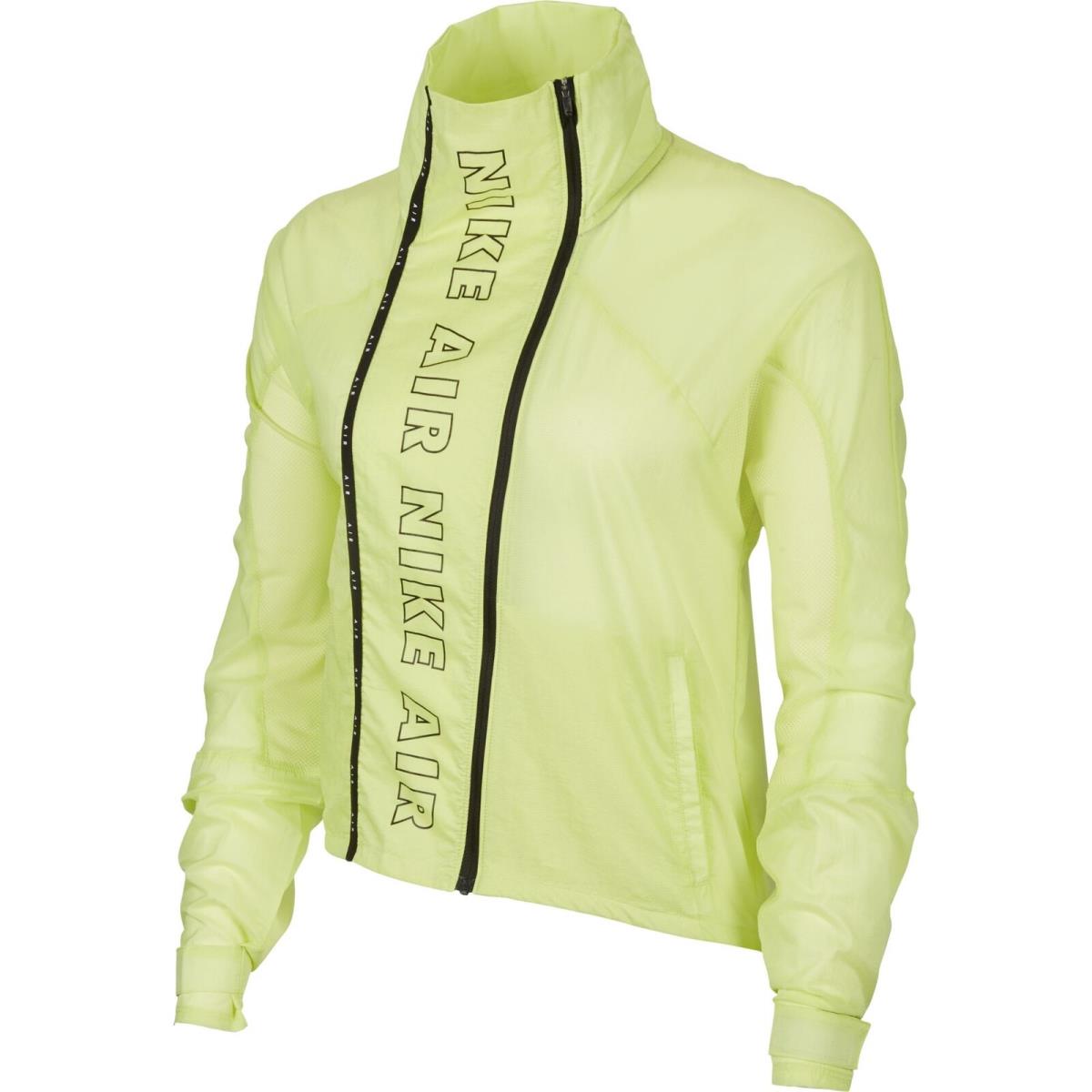 Nike Air Full Zip Running Windbreaker Women`s Jacket Neon CJ1874-367 - Neon