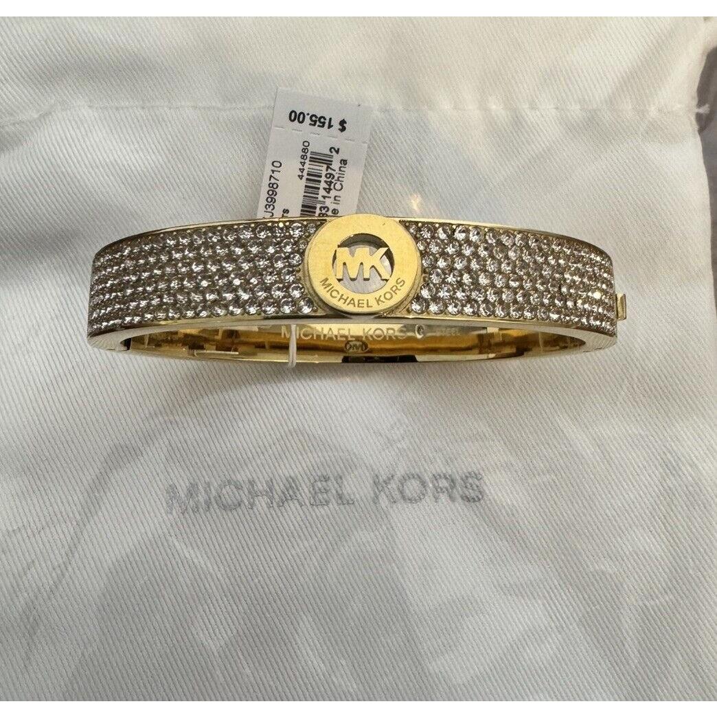 Michael Kors Gold Pave Crystal Fulton Bangle Bracelet MKJ3998710