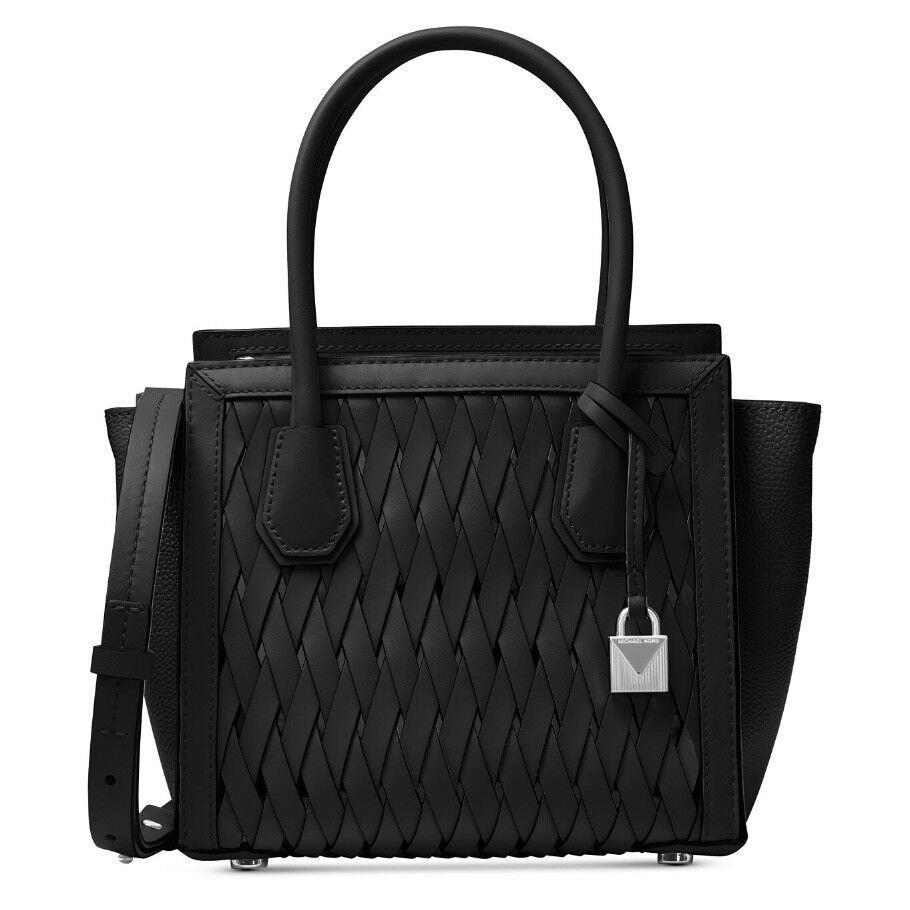 Michael Kors Mercer MD Shoulder Black Leather Handbag Crossbody
