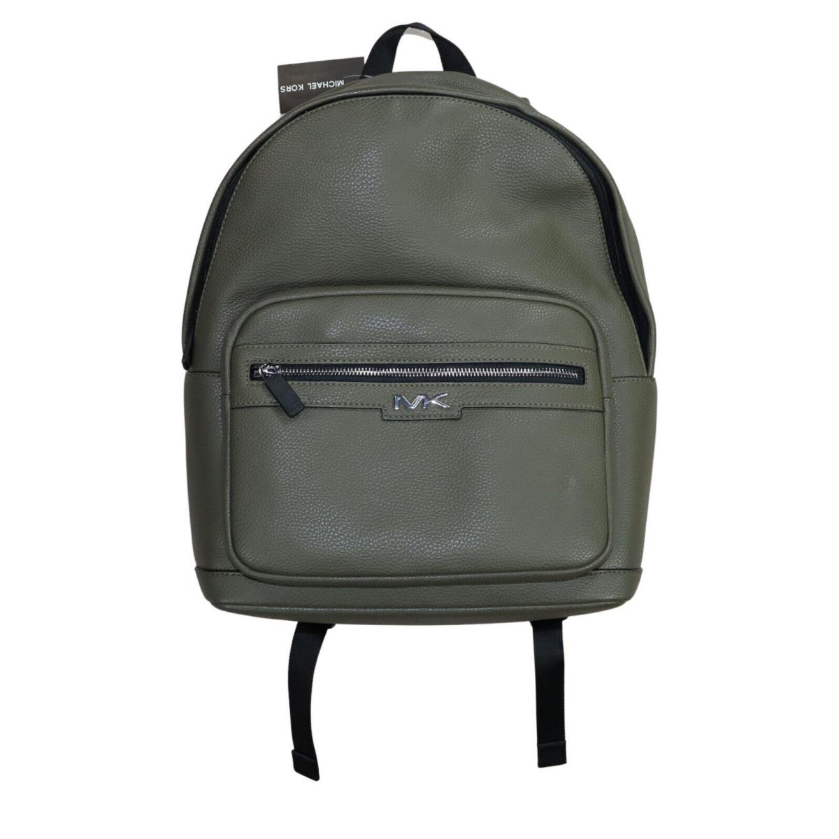 Michael Kors Malone Pebbled Leather Men`s Backpack Olive