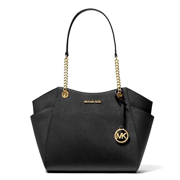 Michael Kors Jet Set Large Saffiano Leather Shoulder Bag Black