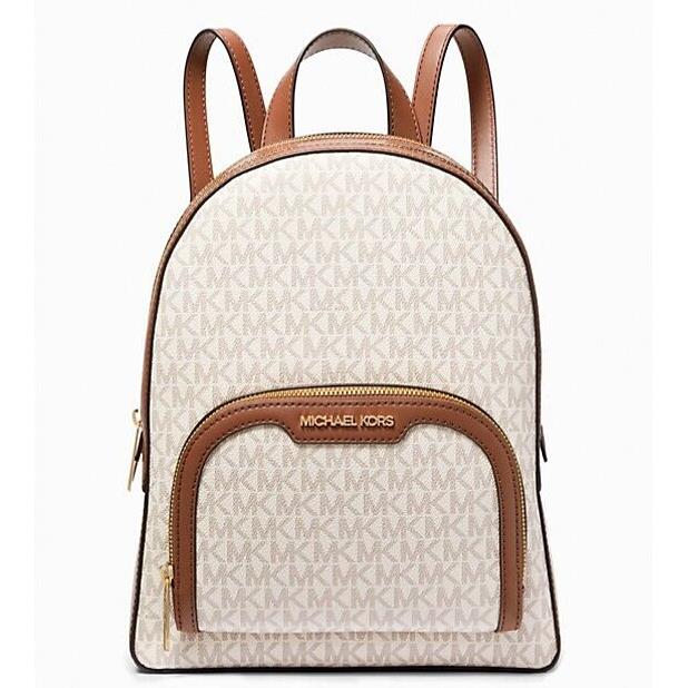 Michael Kors Jaycee Medium Logo Backpack Vanilla with Dust Bag