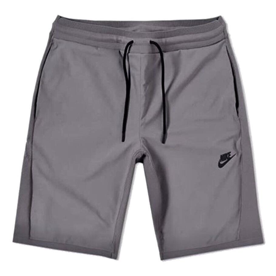 Nike Tech Knit Slim Fit Shorts Gunsmoke Grey Black Mens Sz 2XL 886179