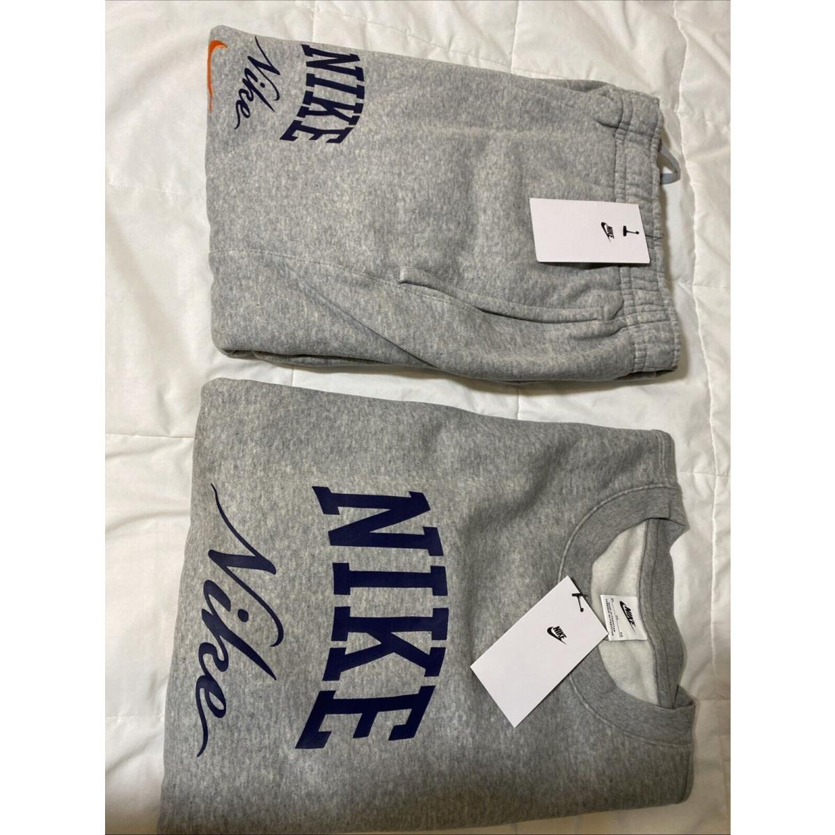 Nike Swoosh Tech Cotton Hoodie Joggers Men`s Set Grey Sizexl
