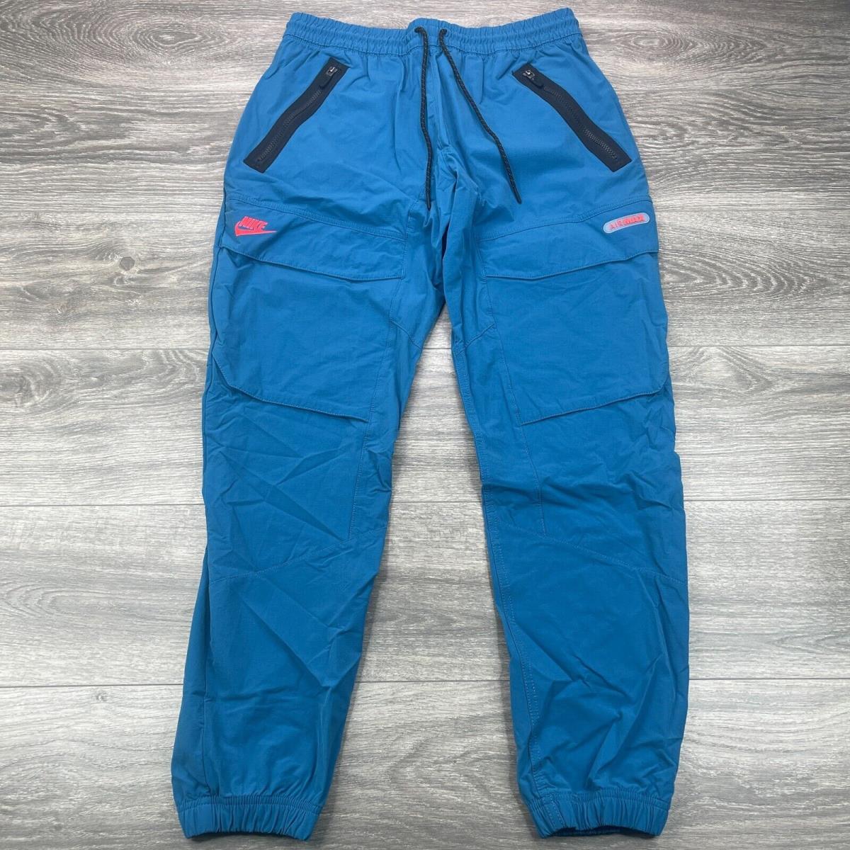 Nike Air Max Woven Cargo Track Pants Mens Large Blue Tech Swoosh Retro Joggers