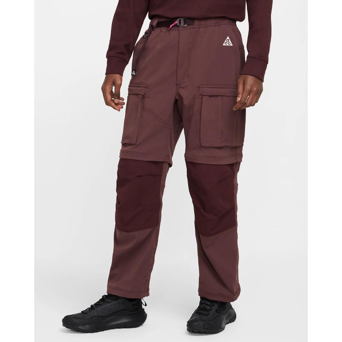 Nike Acg Smith Summit Cargo Pants Burgundy Crush Black FN0428-652 Men`s Medium M