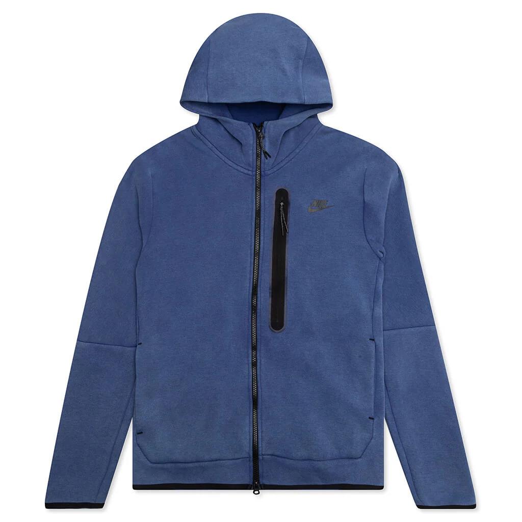 Nike Sportswear Tech Fleece Washed Full Zip Hoodie Royal Blue DD3100-455 Men`s S