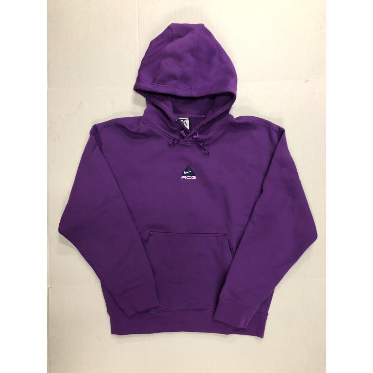 Nike Acg Therma-fit Fleece Pullover Hoodie Purple Cosmos DH3087-599 Size Small