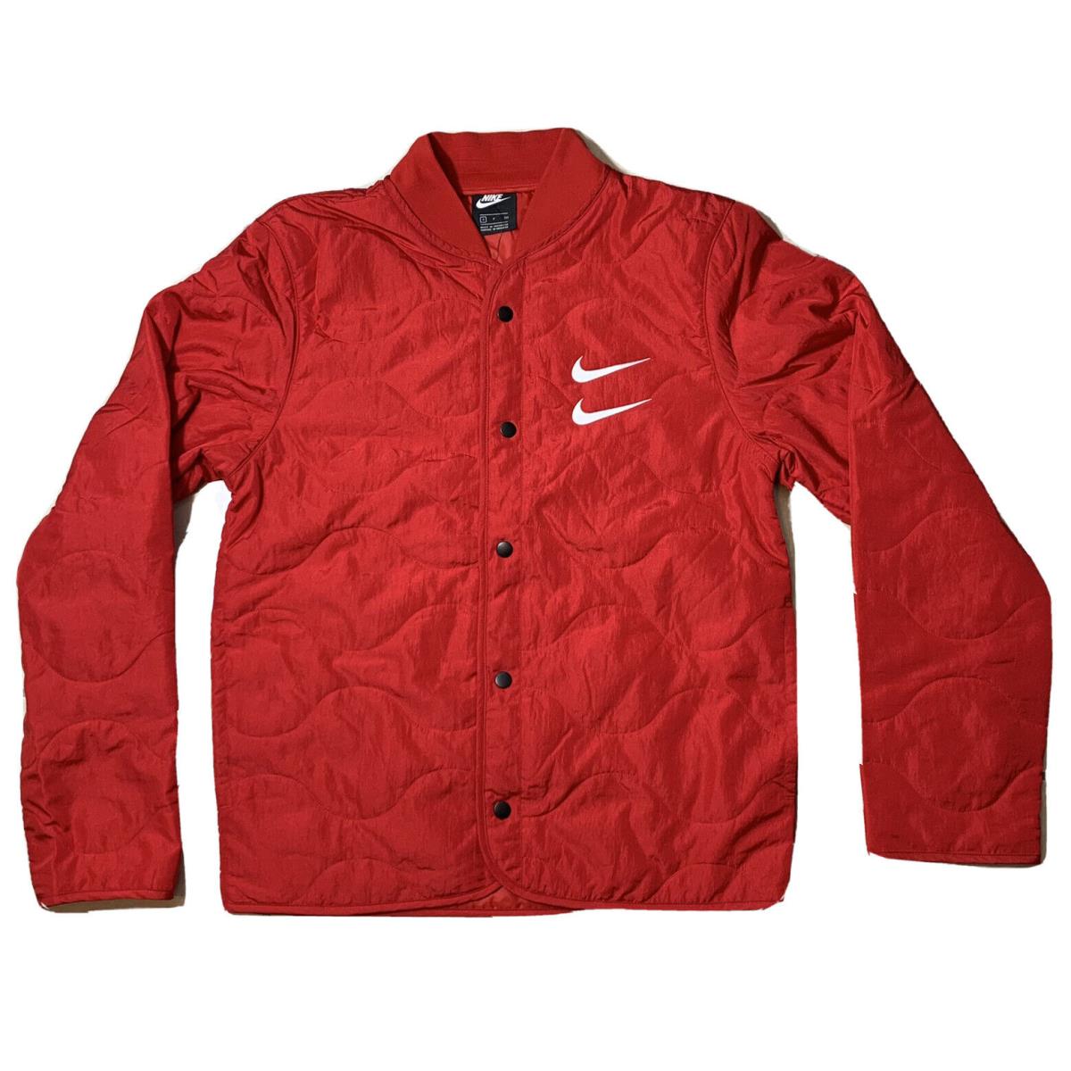 Nike Mens Sportswear Swoosh Red Quilted Jacket SZ Small CU3922-657