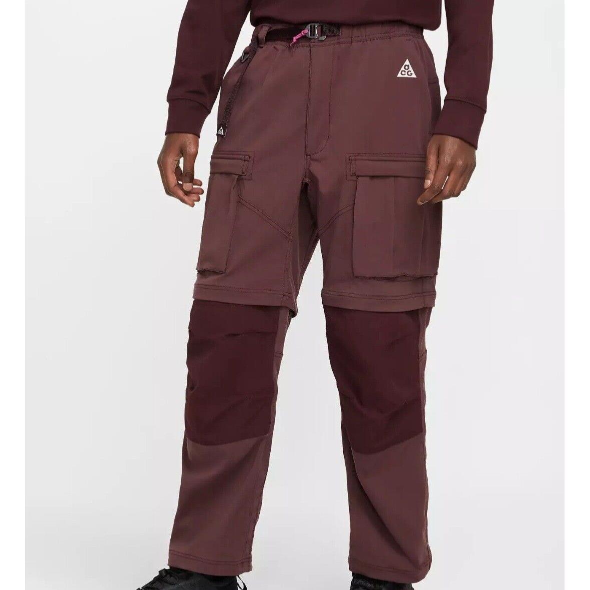 Nike Acg Smith Summit Cargo Pants Burgundy Crush Size Medium FN0428-652