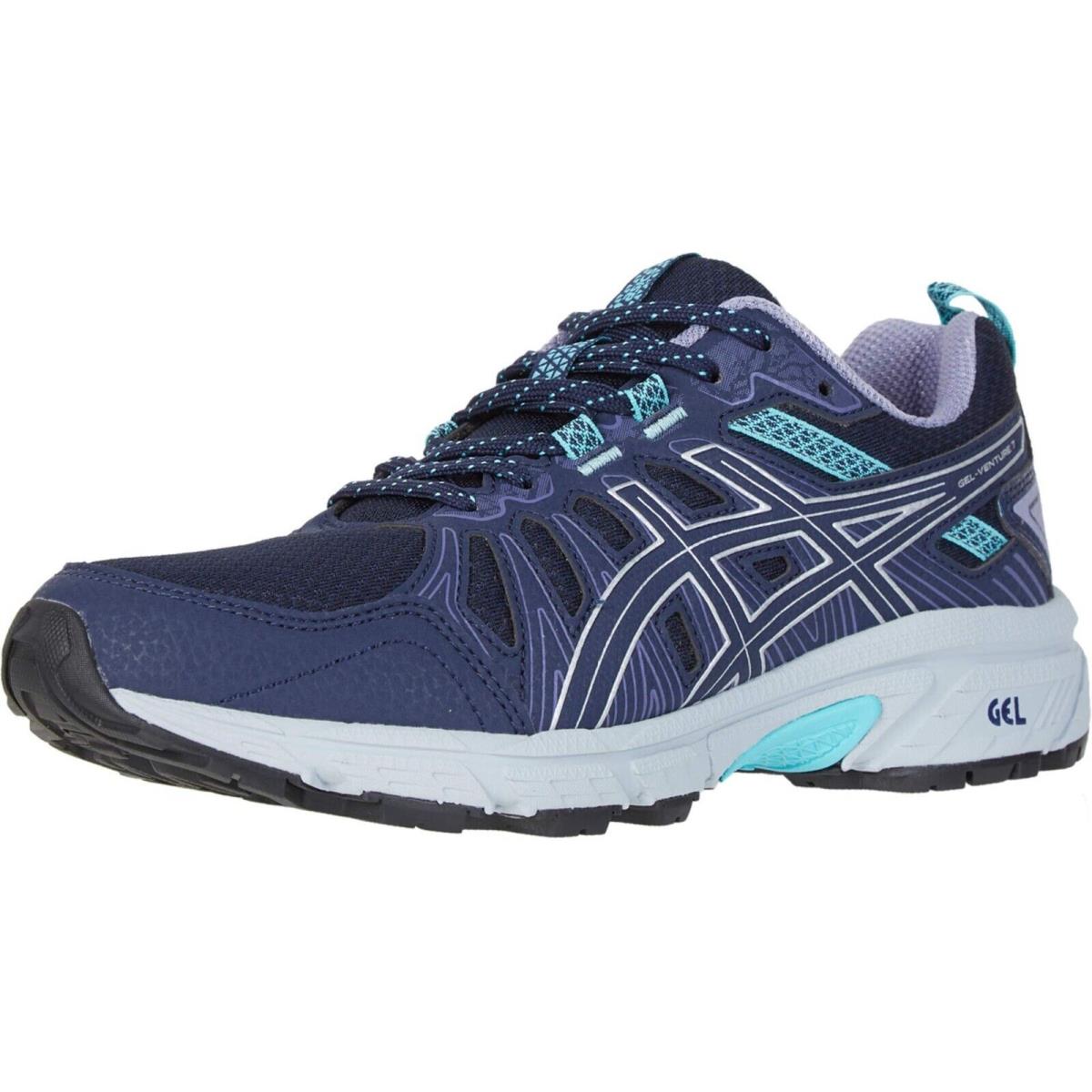 Asics Gel-venture 7 Sneakers Womens US 11 Purple Aqua Mesh Running Shoes EEE1658