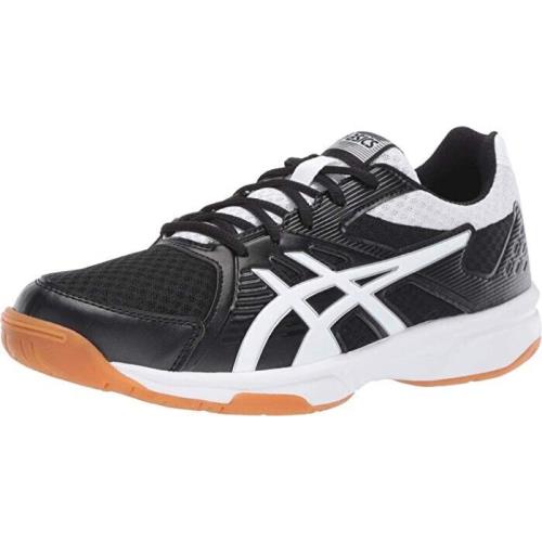 Asics Upcourt 3 Sneakers Women`s 8 Black White Lace Up Volleyball Shoes EEE2900 - Black